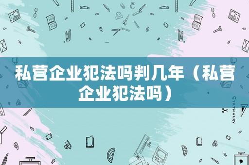 私營企業犯法嗎判幾年（私營企業犯法嗎）