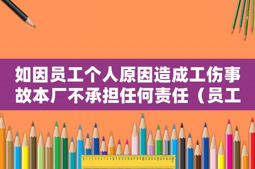 如因員工個人原因造成工傷事故本廠不承擔任何責任（員工個人原因發生工傷嗎）