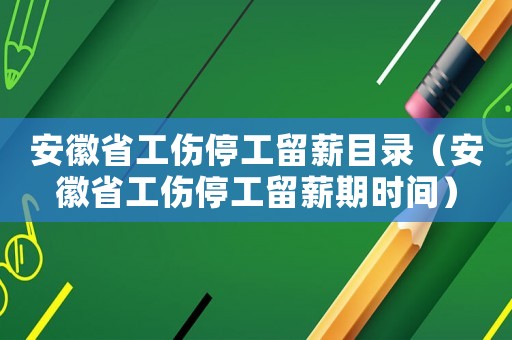 安徽省工傷停工留薪目錄（安徽省工傷停工留薪期時間）