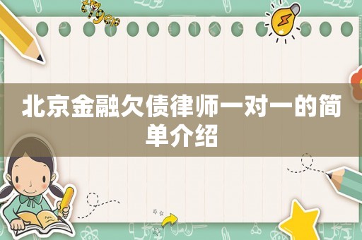 北京金融欠債律師一對一的簡單介紹