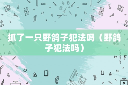 抓了一只野鴿子犯法嗎（野鴿子犯法嗎）
