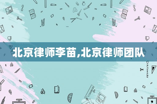 北京律師李苗,北京律師團隊