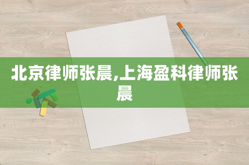 北京律師張晨,上海盈科律師張晨
