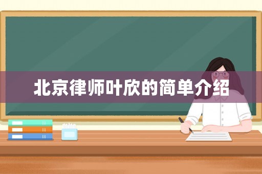 北京律師葉欣的簡單介紹