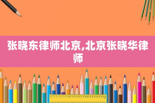 張曉東律師北京,北京張曉華律師