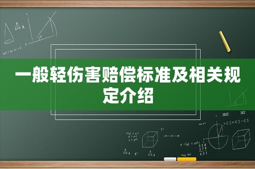 一般輕傷害賠償標準及相關規定介紹