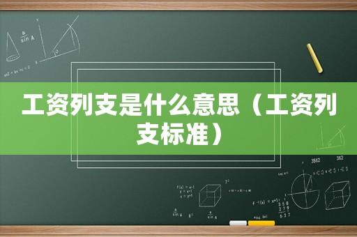 工資列支是什么意思（工資列支標(biāo)準(zhǔn)）