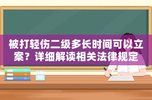 被打輕傷二級多長時間可以立案？詳細解讀相關法律規定