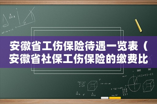 安徽省工傷保險待遇一覽表（安徽省社保工傷保險的繳費比例）
