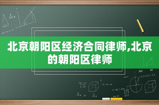 北京朝陽區(qū)經(jīng)濟(jì)合同律師,北京的朝陽區(qū)律師