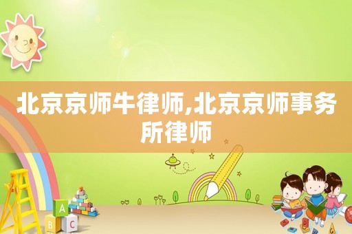 北京京師牛律師,北京京師事務所律師