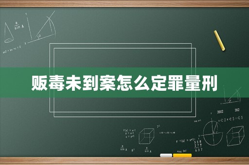 販毒未到案怎么定罪量刑