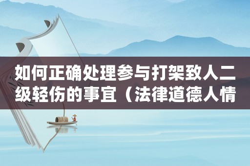 如何正確處理參與打架致人二級輕傷的事宜（法律道德人情三方面考慮）