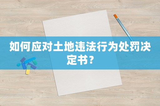 如何應對土地違法行為處罰決定書？