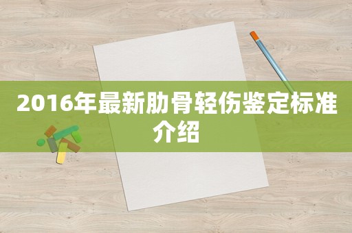 2016年最新肋骨輕傷鑒定標準介紹