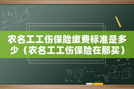 農名工工傷保險繳費標準是多少（農名工工傷保險在那買）