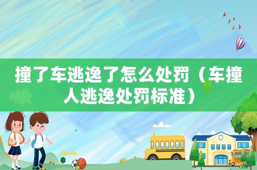 撞了車逃逸了怎么處罰（車撞人逃逸處罰標(biāo)準(zhǔn)）