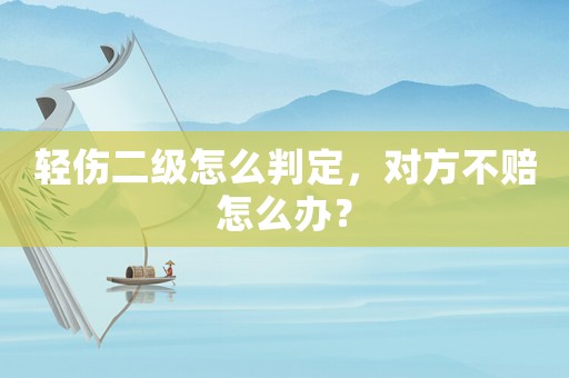 輕傷二級怎么判定，對方不賠怎么辦？