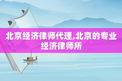北京經濟律師代理,北京的專業經濟律師所