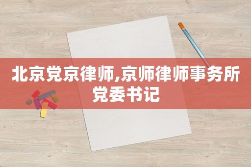 北京黨京律師,京師律師事務所黨委書記