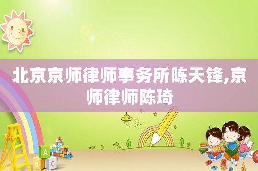 北京京師律師事務(wù)所陳天鋒,京師律師陳琦