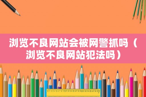 瀏覽不良網站會被網警抓嗎（瀏覽不良網站犯法嗎）