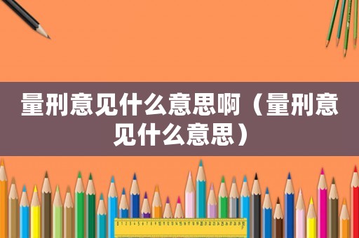 量刑意見什么意思啊（量刑意見什么意思）
