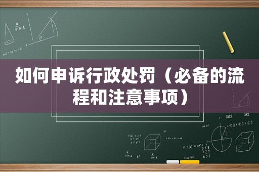 如何申訴行政處罰（必備的流程和注意事項）