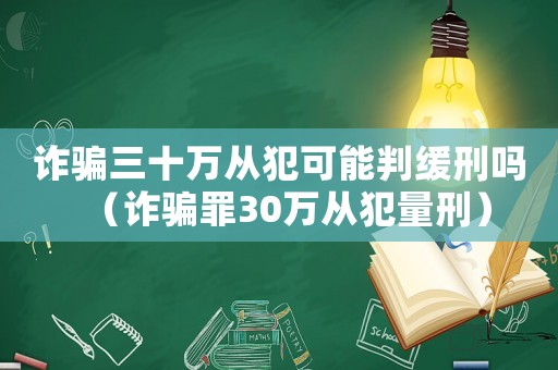 詐騙三十萬從犯可能判緩刑嗎（詐騙罪30萬從犯量刑）