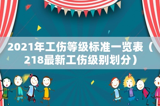 2021年工傷等級標準一覽表（218最新工傷級別劃分）