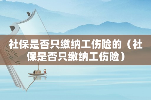 社保是否只繳納工傷險的（社保是否只繳納工傷險）