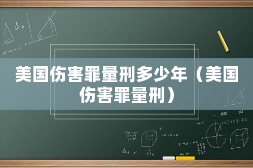美國傷害罪量刑多少年（美國傷害罪量刑）