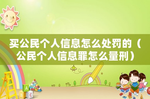 買公民個(gè)人信息怎么處罰的（公民個(gè)人信息罪怎么量刑）