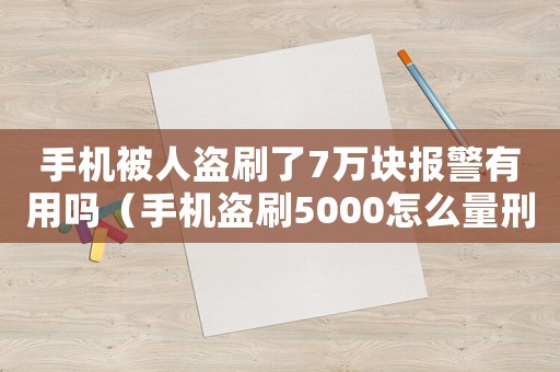 手機被人盜刷了7萬塊報警有用嗎（手機盜刷5000怎么量刑）