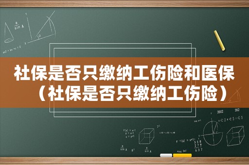 社保是否只繳納工傷險和醫保（社保是否只繳納工傷險）