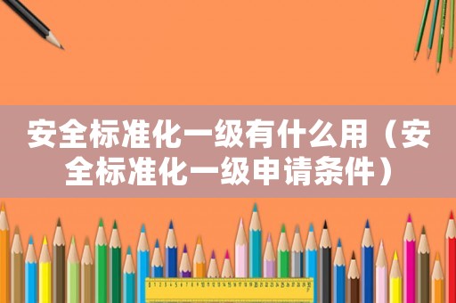 安全標(biāo)準(zhǔn)化一級有什么用（安全標(biāo)準(zhǔn)化一級申請條件）