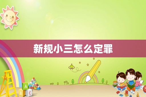 新規(guī)小三怎么定罪