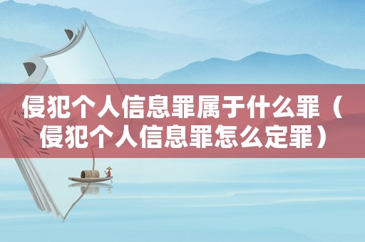 侵犯個人信息罪屬于什么罪（侵犯個人信息罪怎么定罪）
