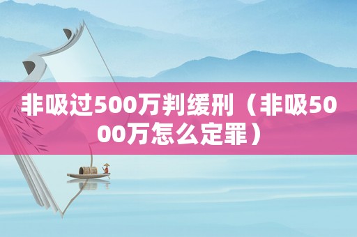 非吸過500萬判緩刑（非吸5000萬怎么定罪）