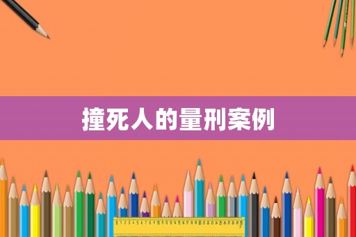撞死人的量刑案例