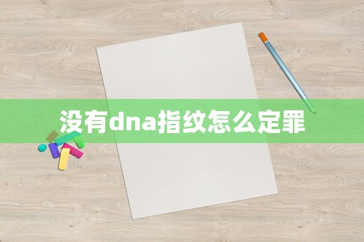 沒有dna指紋怎么定罪