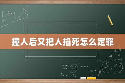 撞人后又把人掐死怎么定罪