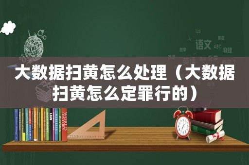 大數(shù)據(jù)掃黃怎么處理（大數(shù)據(jù)掃黃怎么定罪行的）