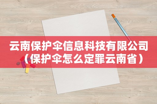 云南保護傘信息科技有限公司（保護傘怎么定罪云南省）