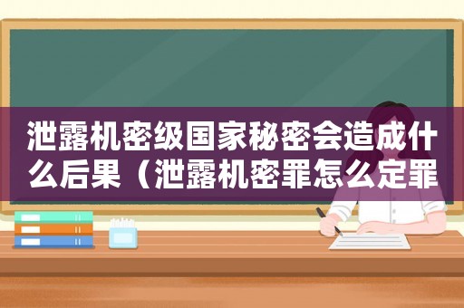 泄露機密級國家秘密會造成什么后果（泄露機密罪怎么定罪）