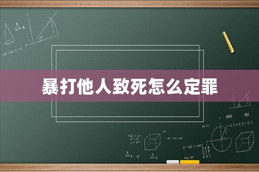 暴打他人致死怎么定罪