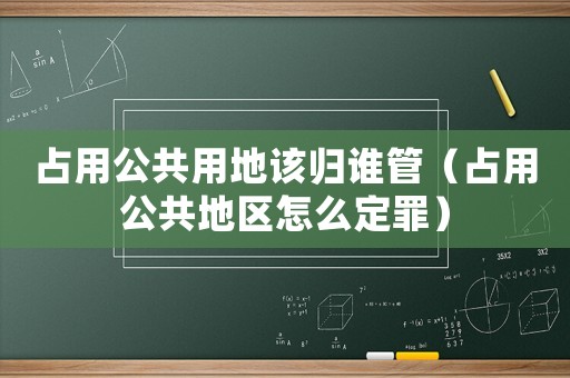 占用公共用地該歸誰管（占用公共地區怎么定罪）