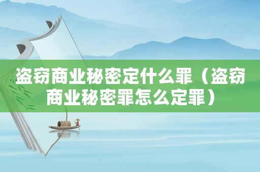 盜竊商業秘密定什么罪（盜竊商業秘密罪怎么定罪）