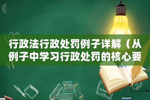 行政法行政處罰例子詳解（從例子中學習行政處罰的核心要點）