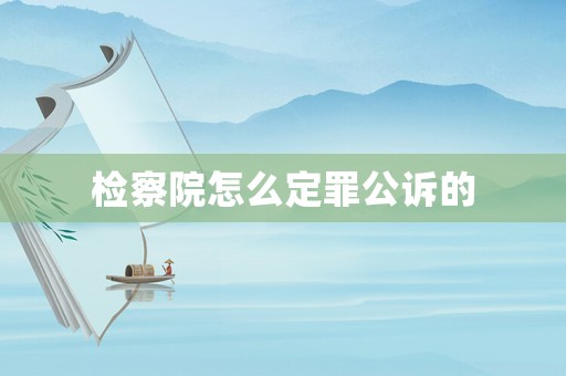 檢察院怎么定罪公訴的